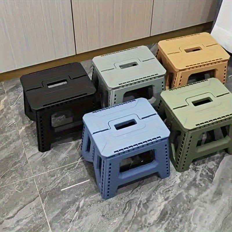 330 Pound Heavy-duty Thick Portable Folding Stool - Multi Color 1 Square Plastic Folding Stool, Suitable for Indoor, Party, Picnic, Fishing | Durable PP