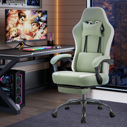 Ergonomic Gaming Chair | High Back, Flip-up Armrest, Wheeled, Height Adjustable 360°-Swivel, Sponge Filled, Solid Back Style, Synthetic Faux Leather, Lumbar Support, Manual Recliner, Wipe Clean - ANTONIA