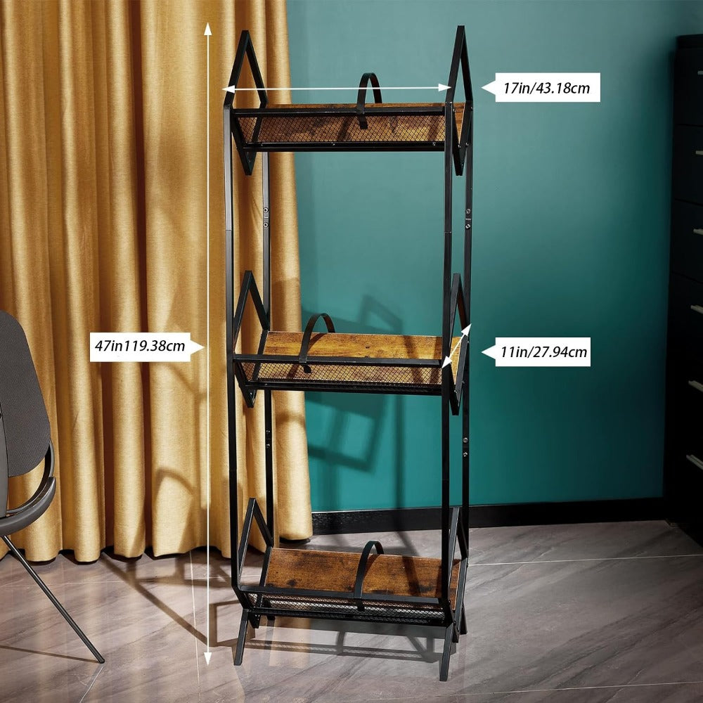 Vinyl Record Storage Rack 3-Tier | Holds 290-330 LPs, Album Display Holder for Vinyl Records, Freestanding Record Organizer for Living Room, Music Room, Home Studio | Black