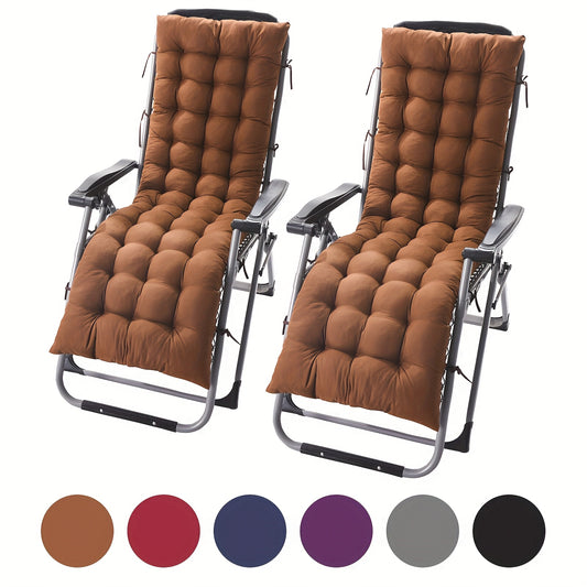 2pcs Padded Lounge Chaise Cushion Relacement 49" 61" Memory Foam Recliner Cushion Pad Thickened Rocking Chair Sofa Pad with Ties