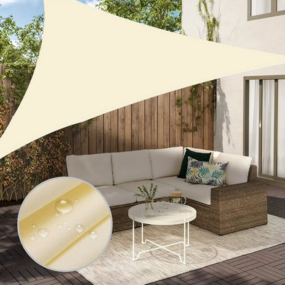 Triangle Shade Sail 98% UV Block 8 Colors 4 Sizes Solid Polyester Reinforced Corners – Outdoor Sun Shade Canopy for Patio Garden Backyard Pool Deck Balcony