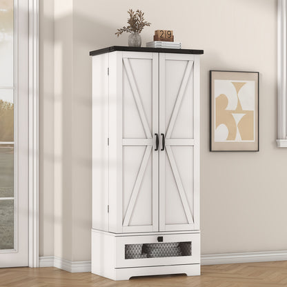 55'' Pantry Cabinet, Kitchen Pantry Storage Cabinet With Adjustable Shelves And Drawer, Wooden Kitchen Storage Cabinet, Buffet Cupboards Cabinet For Kitchen, Living Room, Bathroom, Dining Room