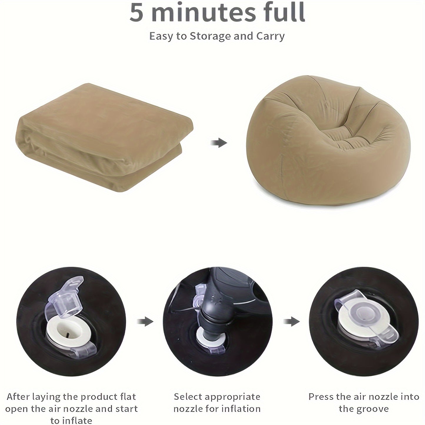 Inflatable Two-Part Spherical Couch, a Comfortable And Portable Lazy Chair, Ideal for Relaxation, Outdoor Camping, And Hiking