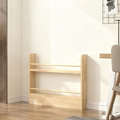 Ultra-Narrow Solid Wood Bookshelf – Wall Mounted & Over-the-Door Bookcase, Zero Formaldehyde, Multi-Layer Space-Saving Shelf, 2 3 4 5 6 Tier, Home Office & Living Room