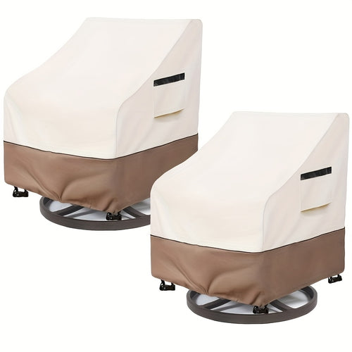 Outdoor Swivel Chair Cover Set of 2, 33" W x 35" D x 38.5" H Patio Furniture Slipcovers for Rotating Lounge Chairs
