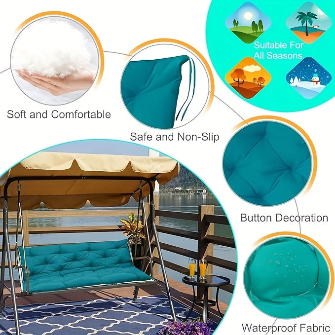 Replacement Outdoor Swing Cushions, Waterproof Cushions for 2-3 Person Swings, Washable Cushions for Outdoor Patio And Porch Furniture