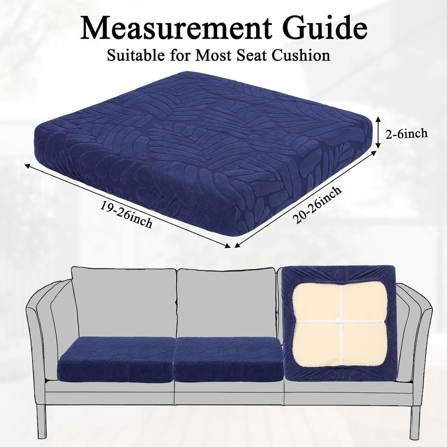 [Waterproof Cushion Covers] Outdoor Patio Cushion Covers Set of 8/10 Waterproof Stretch Seat Cushion Cover for Patio Furniture Outdoor Sofa Cushion Cover Replacement Couch Slipcovers Chair Seat Cover