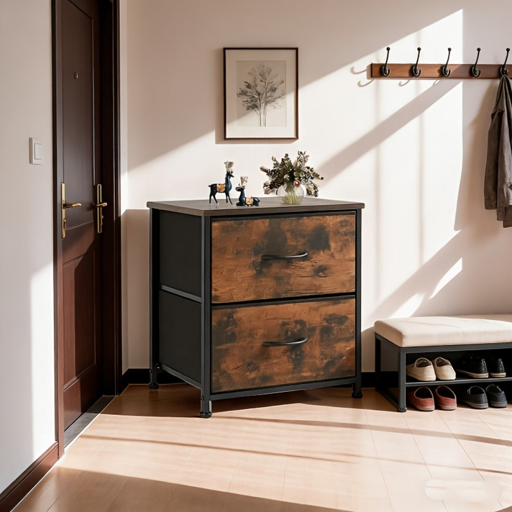 Hallway Storage Cabinet with Fabric Drawers - Metal Frame Dresser Organizer 2 4 or 8 Drawer Options for Home Bedroom Office Apartment Living Room
