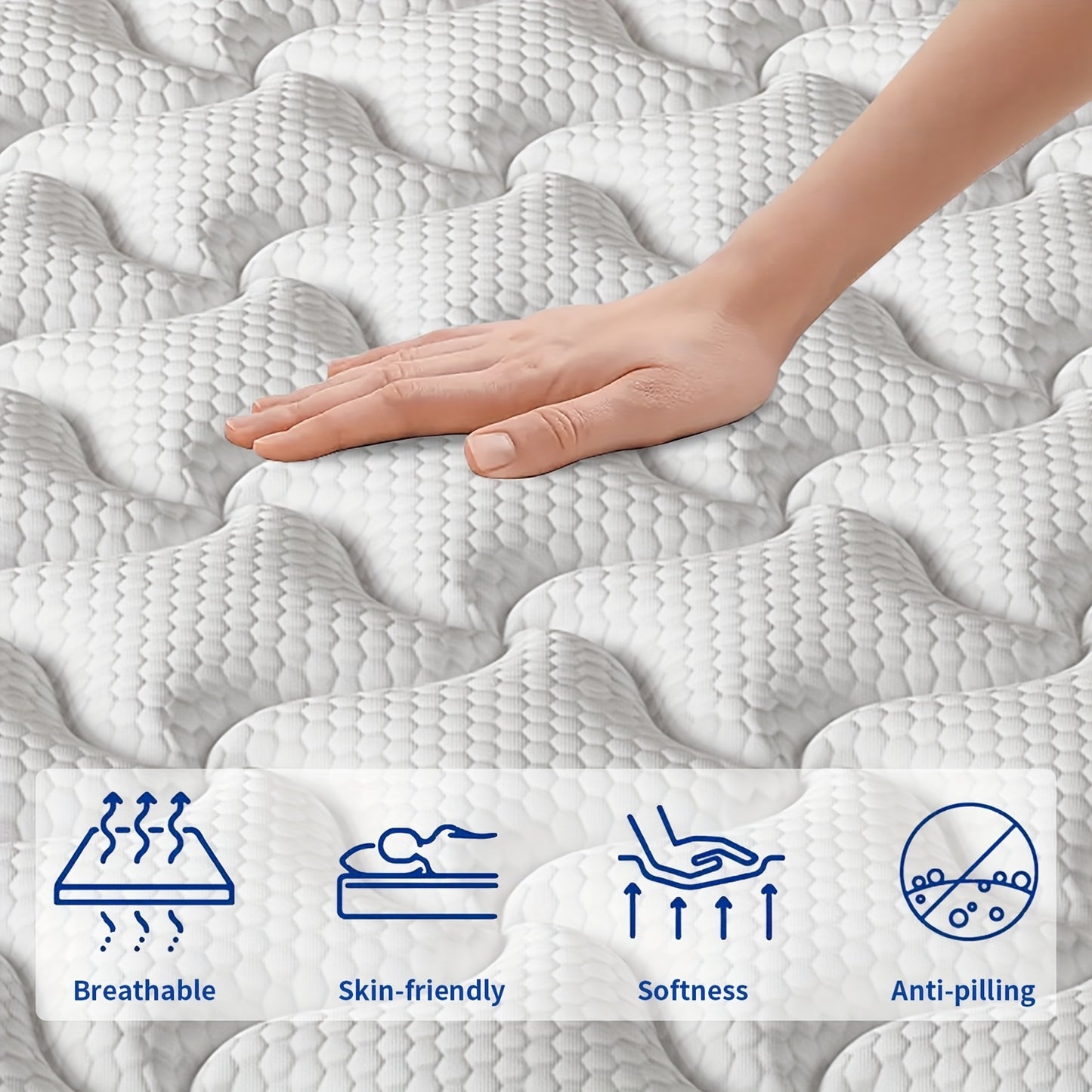 [Ergonomic Memory Foam] LODEIJA Ergonomic Medium Firm Hybrid Mattress In A Box - 10/12/14 Inch Thick, Twin, Full, Queen, King Sizes | Pocket Springs & Memory Foam for Motion Isolation, Pressure Relief, And Silent Sleep, Breathable Bed Mattress, Fiberglass