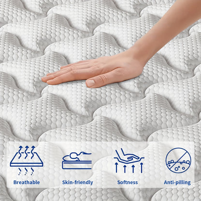 [Ergonomic Memory Foam] LODEIJA Ergonomic Medium Firm Hybrid Mattress In A Box - 10/12/14 Inch Thick, Twin, Full, Queen, King Sizes | Pocket Springs & Memory Foam for Motion Isolation, Pressure Relief, And Silent Sleep, Breathable Bed Mattress, Fiberglass