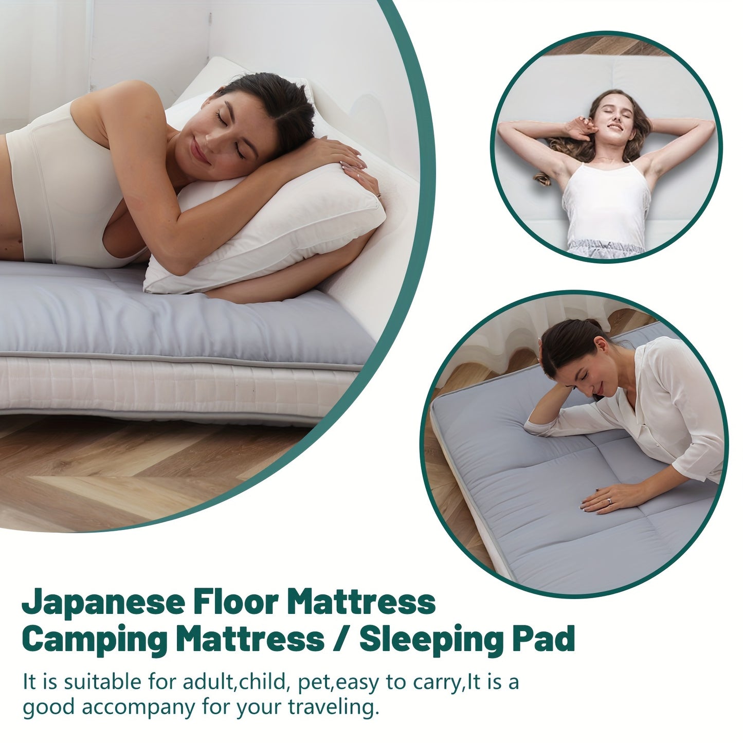 [Foldable & Portable] LILYPELLE Memory Foam Twin Mattress, Foldable & Portable Floor Mattress, Washable Sleeping Mat for Home, Camping, Travel & Guest Bed