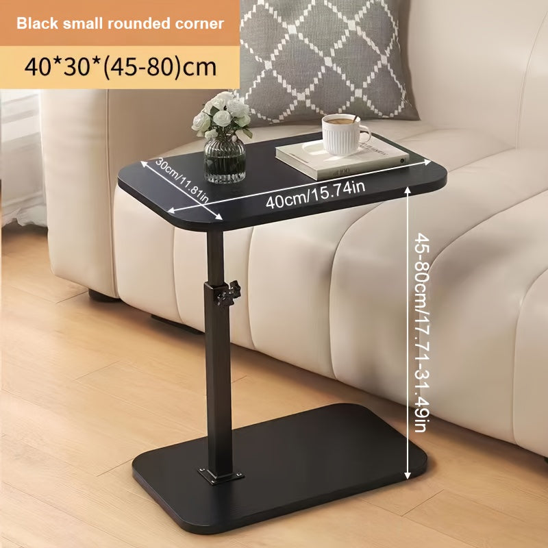 A Versatile Side Table for Sofas with Adjustable Height - Perfect for Use As a Coffee Or Office Table, Featuring an Iron Frame, Ideal for Outdoor Relaxation, Beside a Bathtub, Or to a Bed