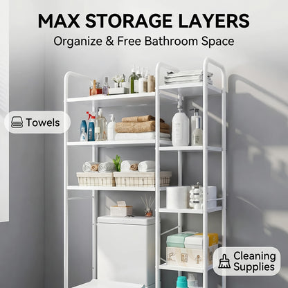 Freestanding Over The Toilet Storage Shelf | Space-Saving Multifunctional Rack in, Artificial Board Material, Casual Style by SUOERNUO