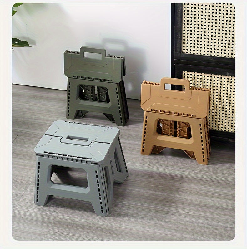 330 Pound Heavy-duty Thick Portable Folding Stool - Multi Color 1 Square Plastic Folding Stool, Suitable for Indoor, Party, Picnic, Fishing | Durable PP