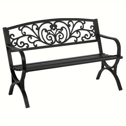 Outdoor Garden Bench shown in the Black option