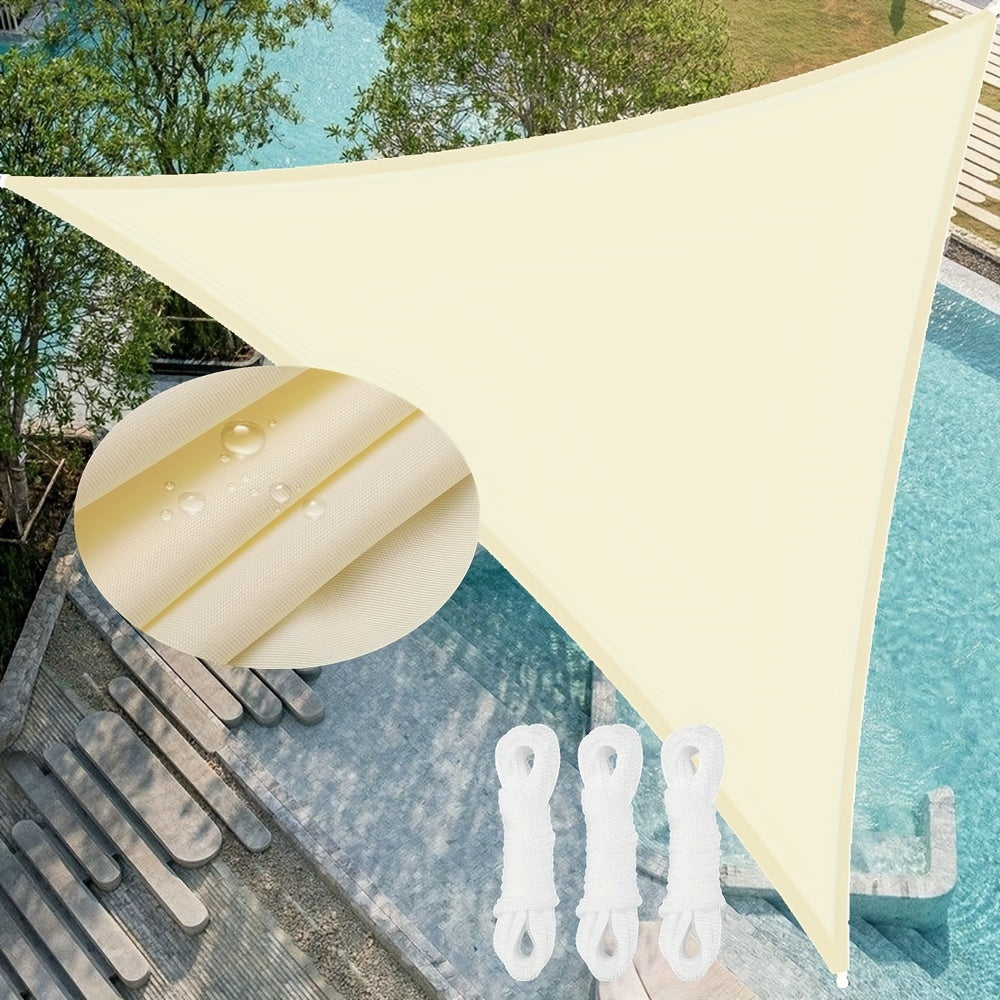 Triangle Shade Sail 98% UV Block 8 Colors 4 Sizes Solid Polyester Reinforced Corners – Outdoor Sun Shade Canopy for Patio Garden Backyard Pool Deck Balcony