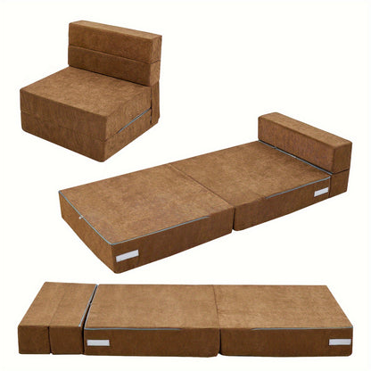 LILYPELLE Tri-Fold Sponge Mattress, Portable Folding Mattress, Convertible Chair Floor Sofa and Sleeping Mattress, Suitable for Floor, Camping, 63"×25.6"×6