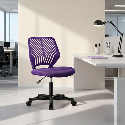 Costoffs Ergonomic Office Chair Armless Height Adjustable Swivel Task Chair with Lumbar Support for Home and Study, 300lb Weight Capacity, Black/Turquoise/Dark Gray/Rose red/Purple/Green/Blue, Christmas Gift