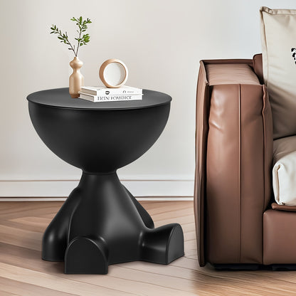 Modern Bear-Shaped Plastic Nightstand - Multifunctional, Easy Assembly, Sleek Design for Bedroom & Living Room Storage, Stack Bookshelf, Playful Design, Plastic Construction