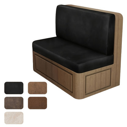 RV Dinette Cushion Covers Set of 4, Stretch Leather-Look Camper Cushion Slipcovers for Travel Trailer Couch & Booth Seat, 1 Backrest + 1 Bench Cover, Beige Brown Coffee