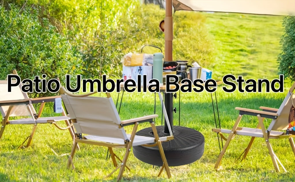 80 Lbs Patio Umbrella Base Heavy HDPE Duty Circular Water And Sand Fillable Umbrella Stand for Yard Garden Poolside-Black for Outdoor Patio Market Table Umbrella 19" Round In Black