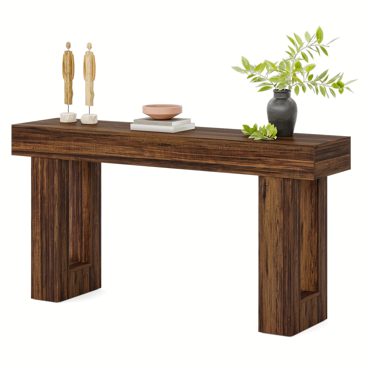 Farmhouse Console Table, 63-Inch Long Narrow Sofa Table Behind The Couch, Industrial Wooden Rectangular Entryway Table for Entrance, Hallway, Living Room (Natural)