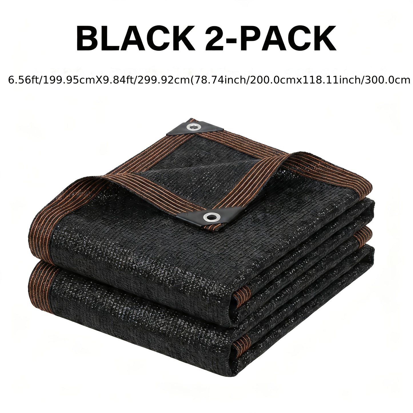 2 Pack Shade Cloth Black & Coffee Sun Shade Sail UV Block Outdoor Patio Garden Privacy Screen