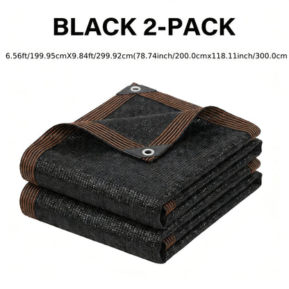2 Pack Shade Cloth Black & Coffee Sun Shade Sail UV Block Outdoor Patio Garden Privacy Screen