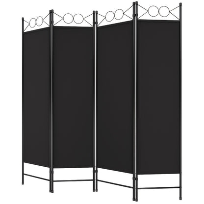 Room Divider 4 Panel Folding Privacy Screen Portable Partition Wall for Bedroom Living Room Home Office Studio Apartment 4 Colors Black Grey Tan Beige