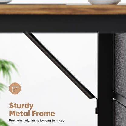 47-Inch Computer Gaming Desk with 2 Adjustable Fabric Storage Drawers, Ideal for Work, Writing, And Study, Computer Desk