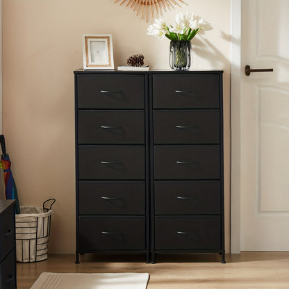 5-Drawer Heavy-Duty Storage Cabinet with Sturdy Steel Frame & Wood Top Rack - Freestanding Unit, 27"+ Height, 3.2+ Cu Ft Capacity, Multi-Drawer Organizer for Home, Office, Bedroom, Basement - Easy Assembly (Available in 4 Colors)