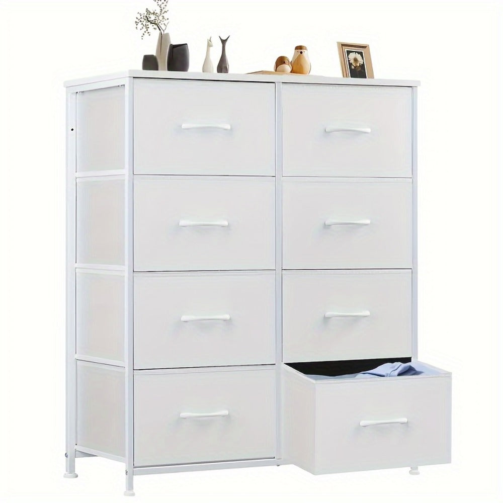 Hallway Storage Cabinet with Fabric Drawers - Metal Frame Dresser Organizer 2 4 or 8 Drawer Options for Home Bedroom Office Apartment Living Room