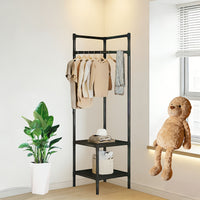 Black Double-Layer Coat Rack