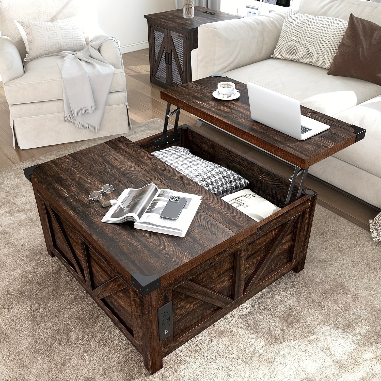 Coffee Table shown in the Brown-BR-0258 option