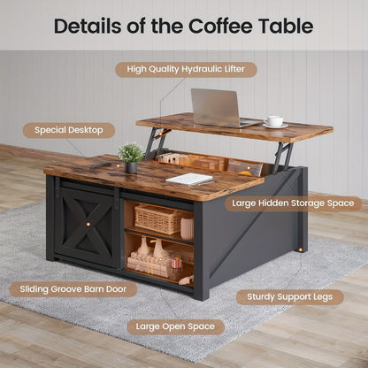 Coffee Table with Hidden Storage, Modern Accent Table for Living Room detail image - detail view 15