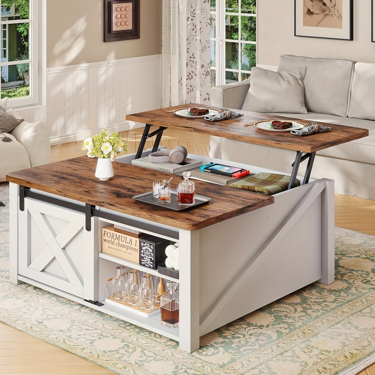 Coffee Table shown in the White option