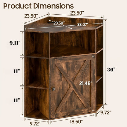 Corner Cabinets And Bookshelves with Charging Station for Living Room detail image - detail view 4