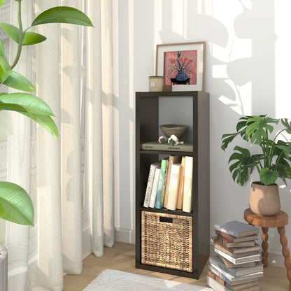 Cube Storage Bookshelf 2 3 4 6 8 9 Cube Open Display Cabinet Thick Frame Floor Standing Bookcase with Anti-Tip Kit for Living Room Bedroom Study, 4 Colors