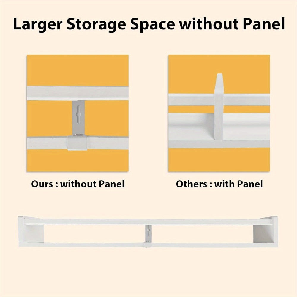 5pcs White Nursery Bookshelves Set - DIY Floating Shelves with 5-Tier Storage (32in, 2x16.5in, 2x10in) - Wall-Mounted Kids Room Shelving Suitable for Nursery, Room, Kids' Room - Easy Assembly, Space-Saving Bookcase