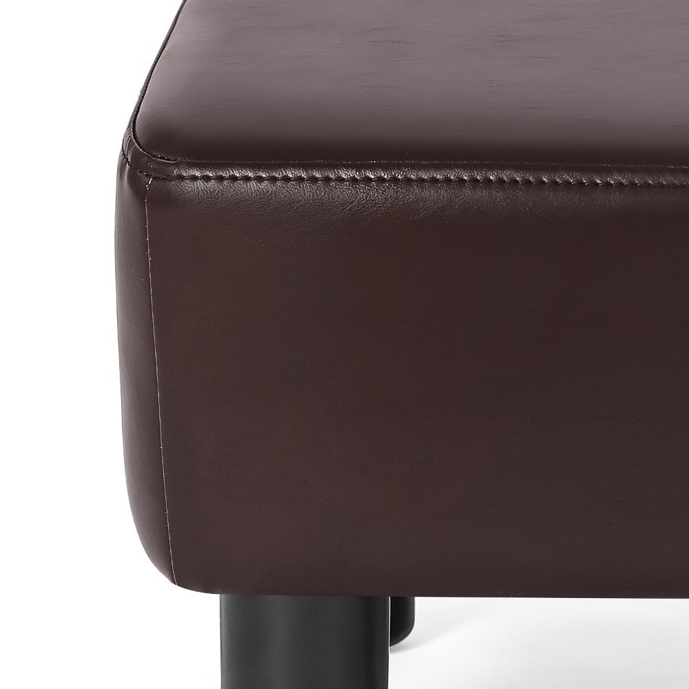 Small Ottoman Footstool with Hidden Storage 15.6 Inch Rectangular PU Leather Footrest Anti-Skid Legs for Living Room Bedroom Office Sofa Black Brown Gray