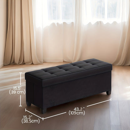 Storage Ottoman Bench That Can Be Folded, Suitable for The Living Room And Bedroom, Measuring 43.2 by 15.5 by 15.2 Inches