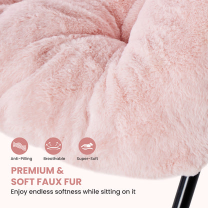 Comfy Chair for Adults, Soft Faux Fur Folding Lounge for Bedroom Living Room Dorm Rooms Flexible Reading Chair for Teens, Large Size Foldable
