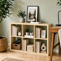 6 cubes in natural wood color