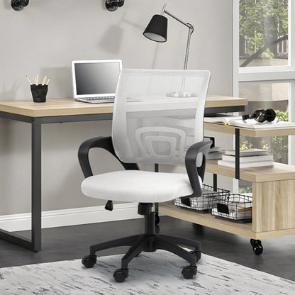 Ergonomic Office Chair Mid-Back Mesh Swivel Desk Chair with Lumbar Support Adjustable Height Sponge Seat Rolling Wheels, 300 lbs Capacity, 6 Colors, 1 or 2 Pack