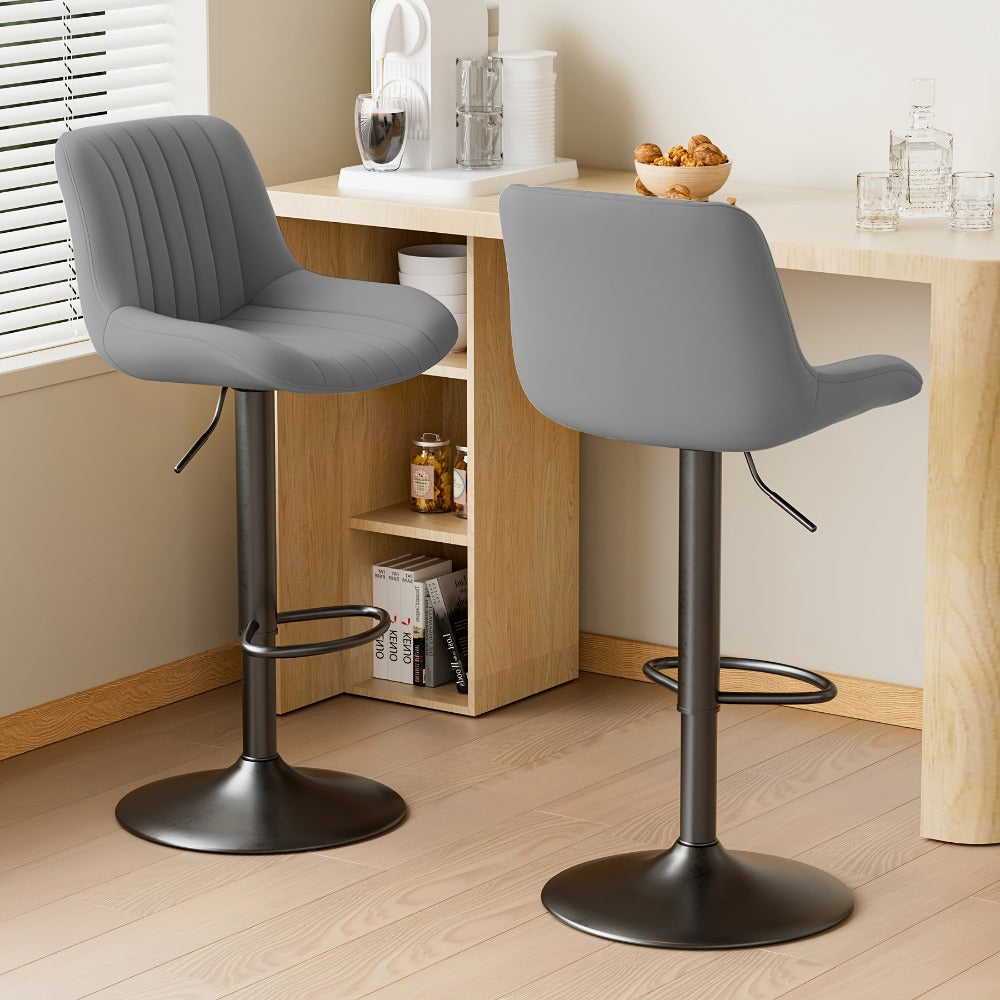 Counter Height Bar Stools Set of 1 2 3 4 Adjustable Swivel Upholstered Barstools with Back & Footrest for Kitchen Counter & Island – 6 Colors