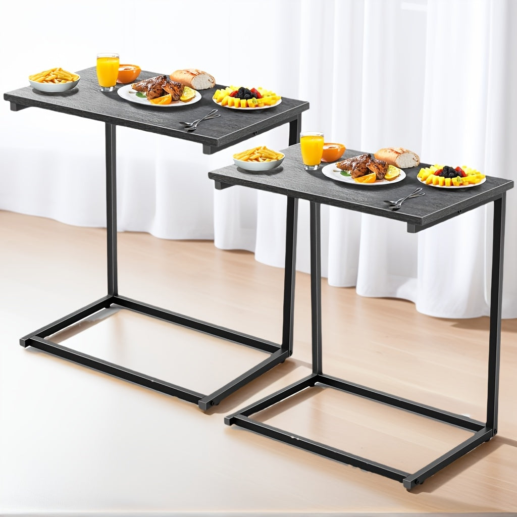 Big 2-Pack/ 1-Pack Adjustable Folding Table - TV Tray Table, 6 Adjustable Heights, 3 Tilt Angles, Suitable for Food Service Furniture And Restaurant Multifunctional Dining Table