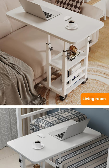 1 Movable Multifunctional Computer Desk, Home Bedroom Bedside Table Computer Desk, Bedroom, Living Room Dormitory, Lazy And Simple Student Writing Desk, Movable And Adjustable Height Laptop Desk, 360 Degree Rotating Wheels, Perfect Birthday Gift.