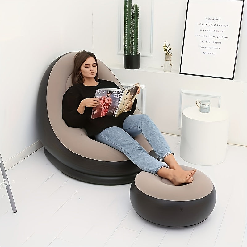 Nflatable Leisure Sofa - Portable Comfortable Lounge Chair, Suitable for Living Room, Office, Outdoor Picnicking and Camping, Foldable Design, Easy to Clean, Perfect for Home Decoration, Multi Functional Seating, Modern Leisure Lounge Chair