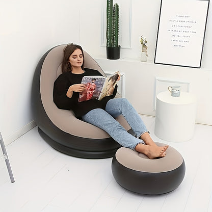 Nflatable Leisure Sofa - Portable Comfortable Lounge Chair, Suitable for Living Room, Office, Outdoor Picnicking and Camping, Foldable Design, Easy to Clean, Perfect for Home Decoration, Multi Functional Seating, Modern Leisure Lounge Chair