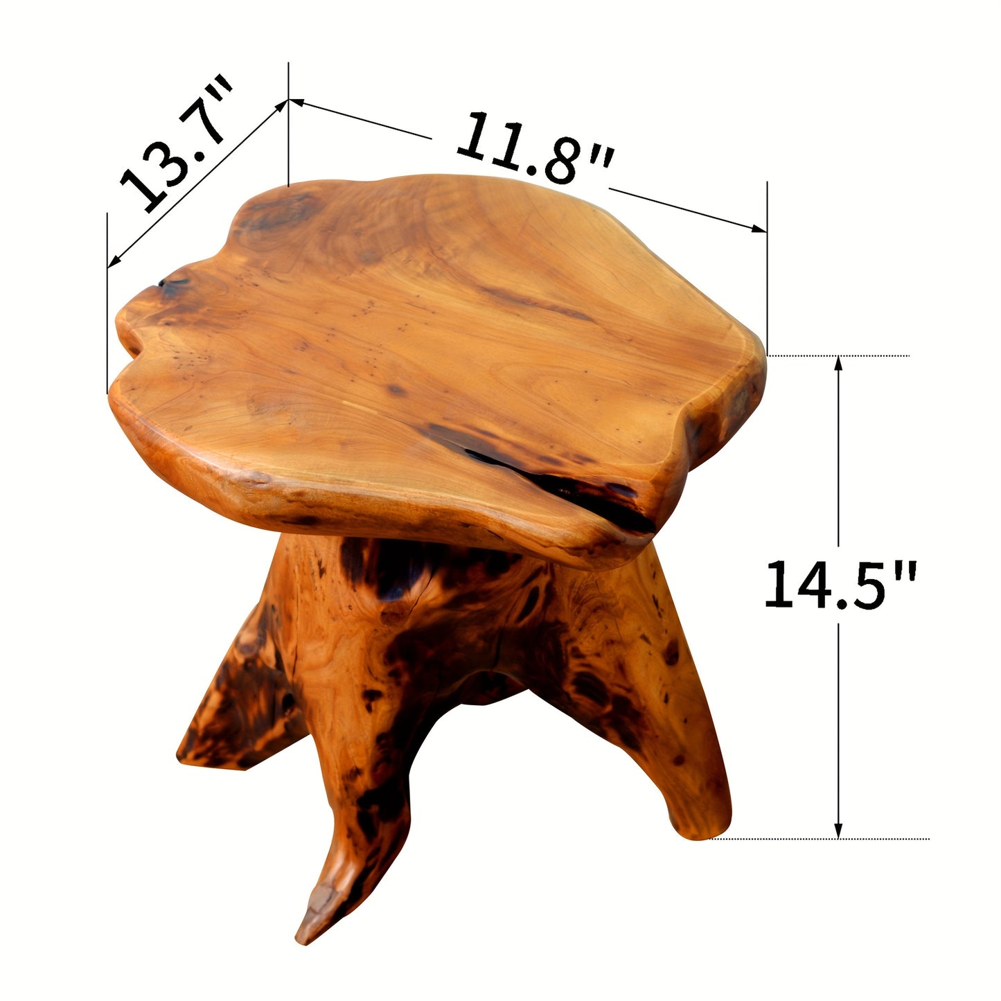 [Cedar Wood Stool] Organizedlife 1pc Natural Edge Cedar Wood Tree Stump Garden Stool End Table Indoor/Outdoor, Small Wooden Mushroom Side Table for Restaurant